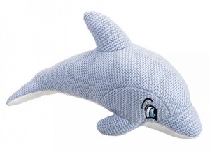 KNITTED BLUE DOLPHIN 30CM